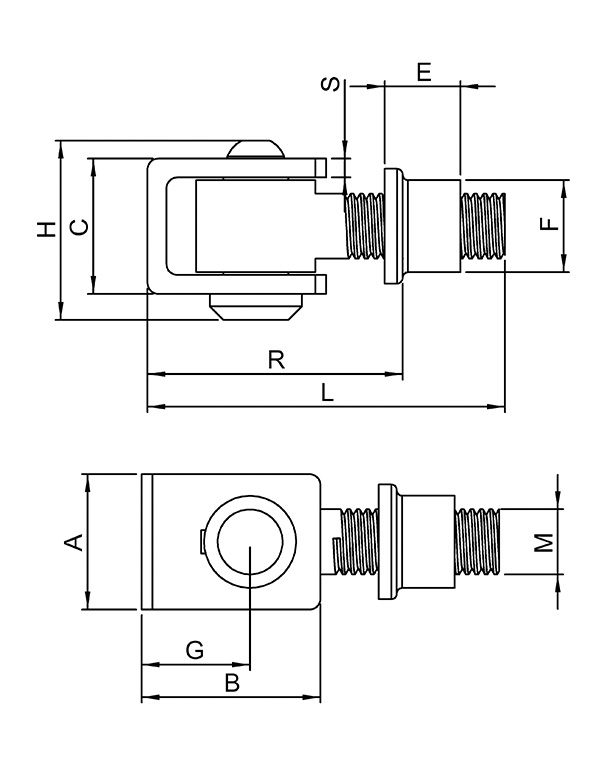 Charnière de portail | M12 | pour soudure | réglable | V2A
