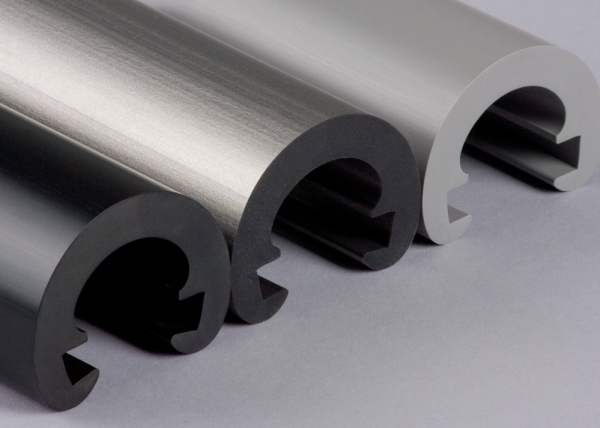 Main courante plastique Ø 55mm pour 40 x 8mm, gris aluminium