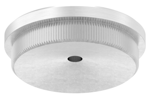 Bouchon plat V2A en matériau solide pour Ø 48,3x2,6 mm avec trou de drainage 5 mm