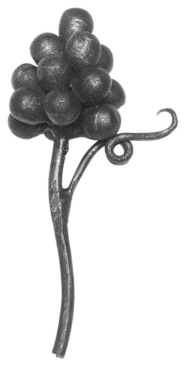 Raisin | Dimensions : 50x70 mm | avec vigne | Matériau : Ø 6 mm | Acier S235JR, brut