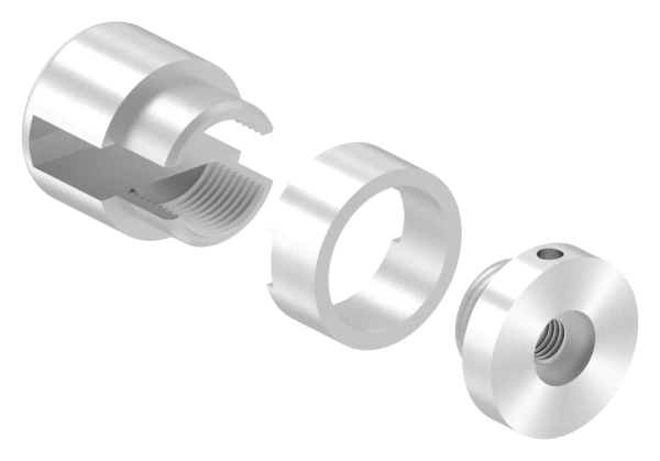 Support de base Brenk pour barres plates 20 x 8mm, ALU