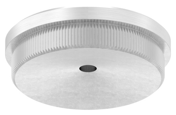 Bouchon plat V2A en matériau plein pour Ø 48,3x2,0 mm avec trou de drainage 5 mm