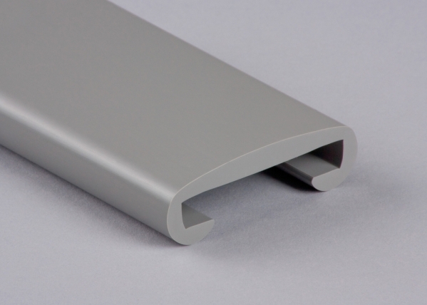 Main courante en plastique pour 50 x 8mm, gris trafic