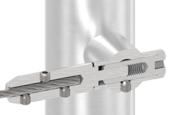 Porte-corde pour vissage et tension | Pour corde Ø 6 mm | V2A