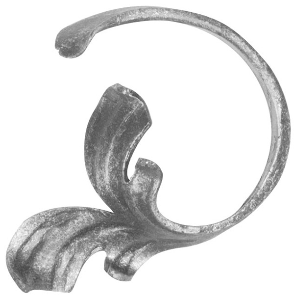 Baroque léger | gauche | extension baroque | dimensions : 60x70 mm | matériau 12x5 mm | acier S235JR, brut