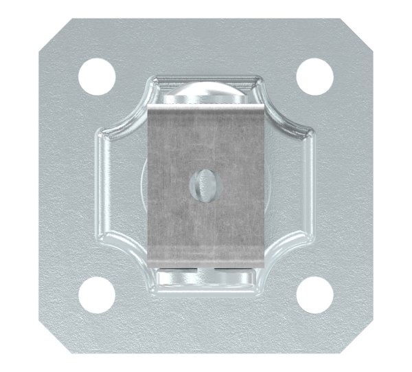 Charnière de portail M24 | réglable | avec plaque de montage | acier (brut) S235JR